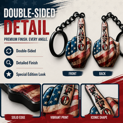 💥New Arrival | Middle Finger FAFO Keychain Aluminum Alloy