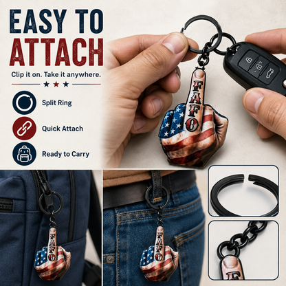 💥New Arrival | Middle Finger FAFO Keychain Aluminum Alloy