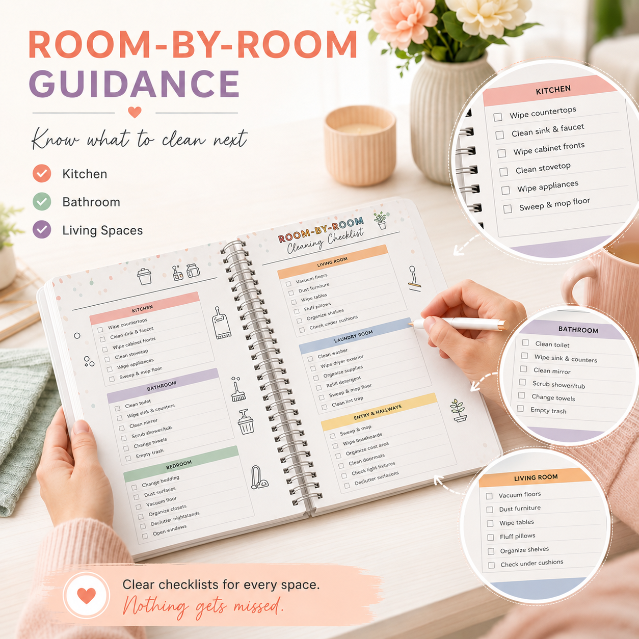 💥New Arrival | Cleaning Planner Spiral Bound Notebook