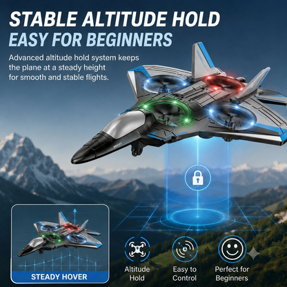 🔥 Hot Sale | Colorful LED Stunt Fighter Jet Drone