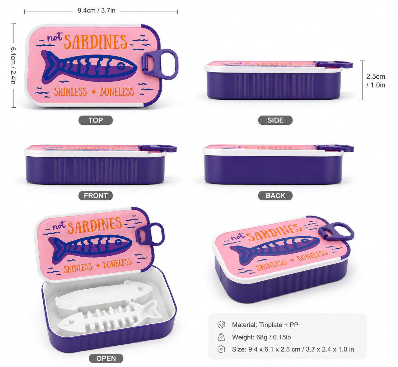 🐟 Vintage Sardine Tin Jewelry Box – Cute Mini Travel Jewelry Organizer