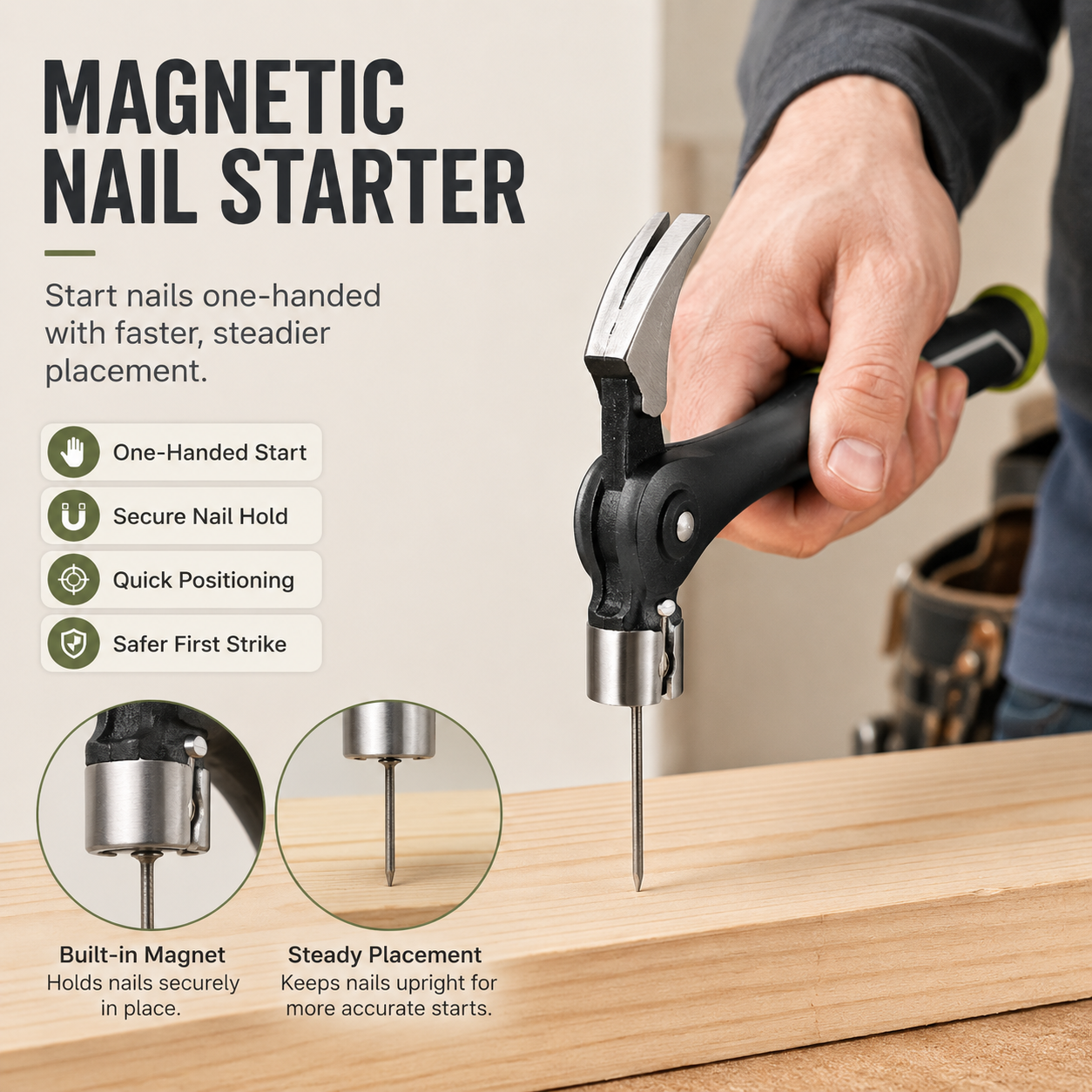 🔥 Hot Sale | Steel 16 oz. Indexing Claw Hammer