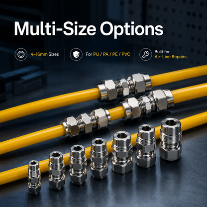 🔥 Heavy Duty Truck Air Line Connectors 🚛 | Push-in Pneumatic Fittings for High Temperature Tubing (4-16mm)