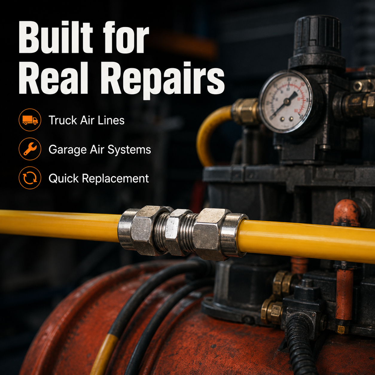 🔥 Heavy Duty Truck Air Line Connectors 🚛 | Push-in Pneumatic Fittings for High Temperature Tubing (4-16mm)