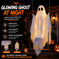 Hanging White Ghost Swing (with lights)