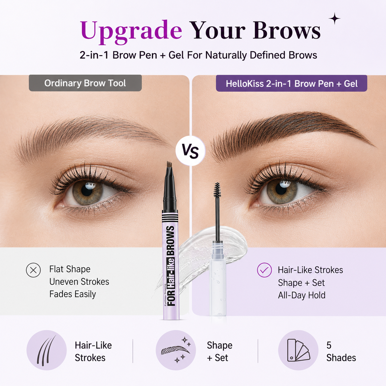 🔥 Hot Sale | Waterproof 2-in-1 Micro-Fork Eyebrow Pen & Setting Gel