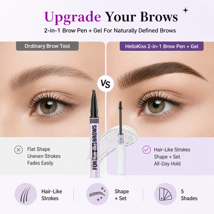🔥 Hot Sale | Waterproof 2-in-1 Micro-Fork Eyebrow Pen & Setting Gel