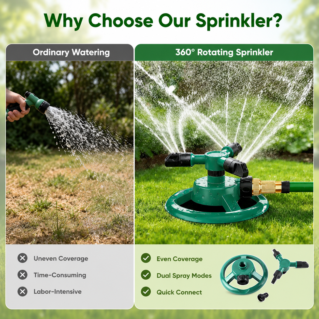 🔥 Hot Sale | 360 Degree Rotating Lawn Sprinkler
