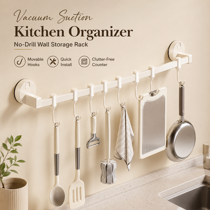 🔥 Hot Sale | Suction Cup Kitchen Hanging Rack with Hooks