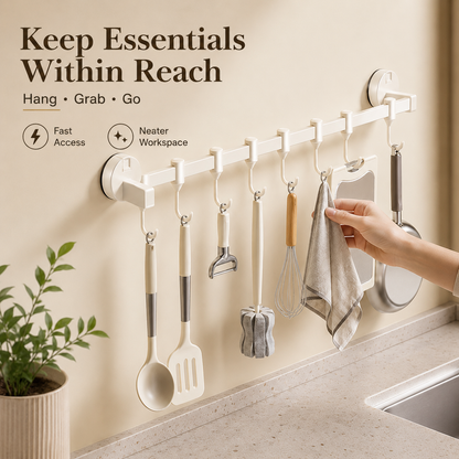 🔥 Hot Sale | Suction Cup Kitchen Hanging Rack with Hooks