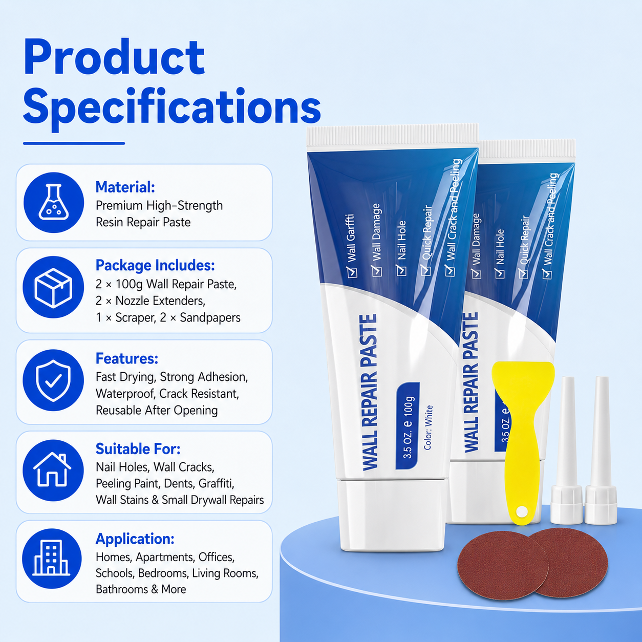 🏠 Home Repair Essential | Professional Wall Repair Paste Kit