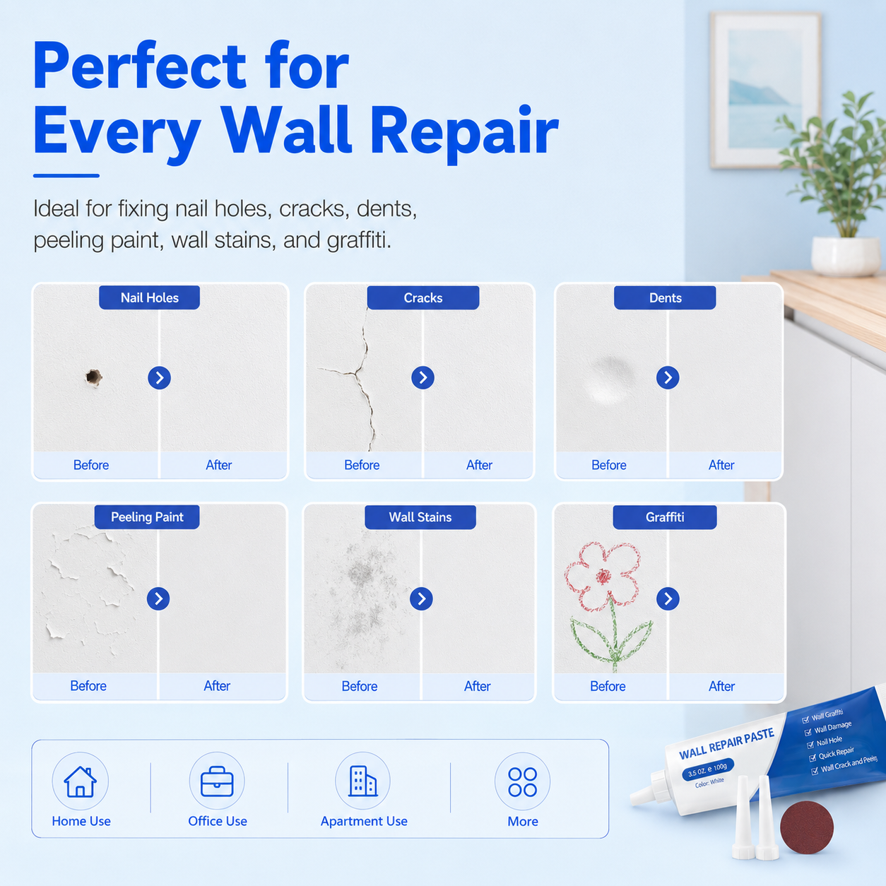 🏠 Home Repair Essential | Professional Wall Repair Paste Kit