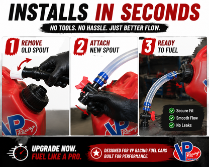 ⛽ Racing Fuel Can Upgrade Kit – No Spill Fuel Jug Nozzle Kit