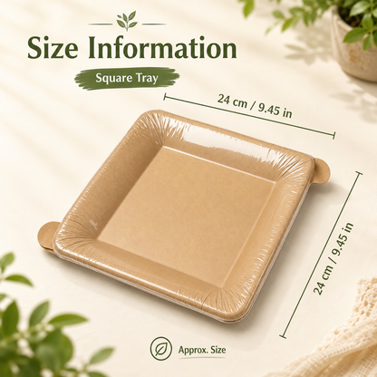 🔥Bestseller｜15 Servings Total - Large 9.5in X 9.5in Multi-Use Reusable Paper Plates