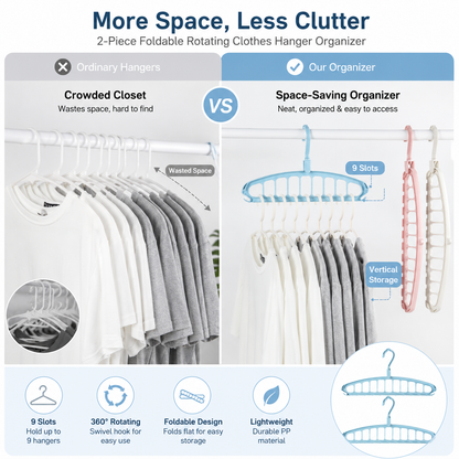🔥 Hot Sale | 2pcs Folding Rotatable Clothes Drying Rack with Anti-Slip Design