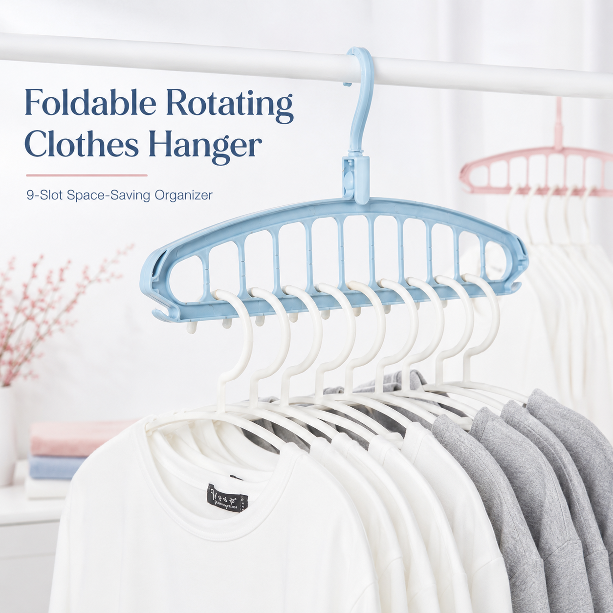 🔥 Hot Sale | 2pcs Folding Rotatable Clothes Drying Rack with Anti-Slip Design