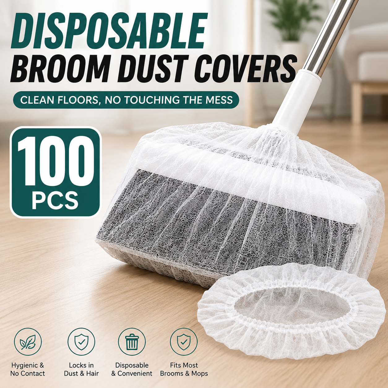🔥Bestseller | Disposable Broom Dust Cover(100pcs)