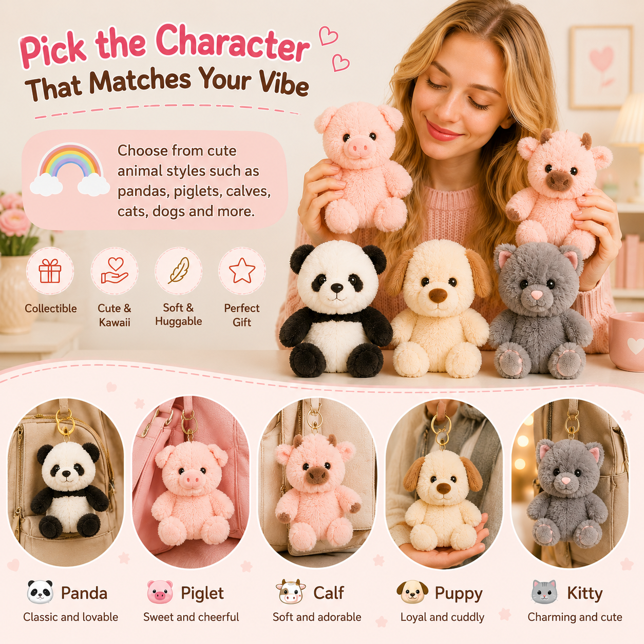 💥New Launch | Cute Stuffed Animal Keychains