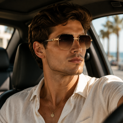 🕶️ Retro Rimless Square Sunglasses – Stylish UV-Protection Fashion Shades