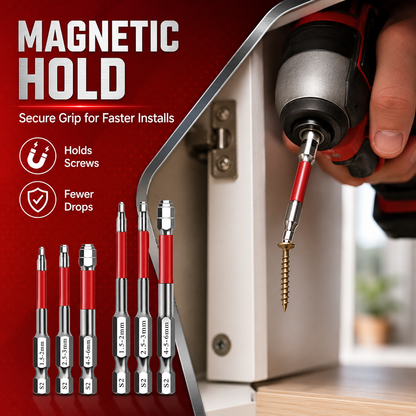 🔥6-Piece Screwdriver Bit Set: Featuring magnetic hexagonal shanks and a unique pagoda-shaped internal hex design