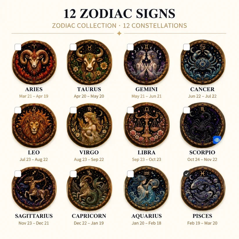 🔥 Only a few sets left!💎 12 Zodiac Signs Pearl Art Kit