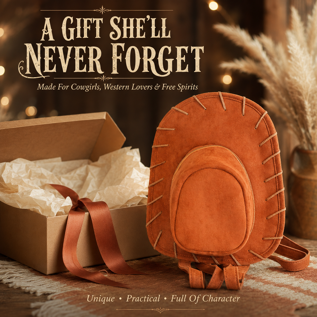 Western Hat Backpack – Unique Cowgirl Style Bag For Everyday Adventures🤠