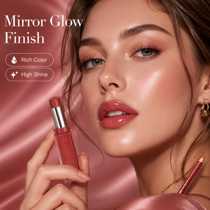 🔥Dual-Ended Lip Duo: Long-Lasting Waterproof Lip Liner + High-Gloss Lip Glaze Pen