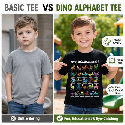 🔥Types of Dinosaurs Alphabet A-Z ABC Dino Identification Premium Tri-Blend T-Shirt