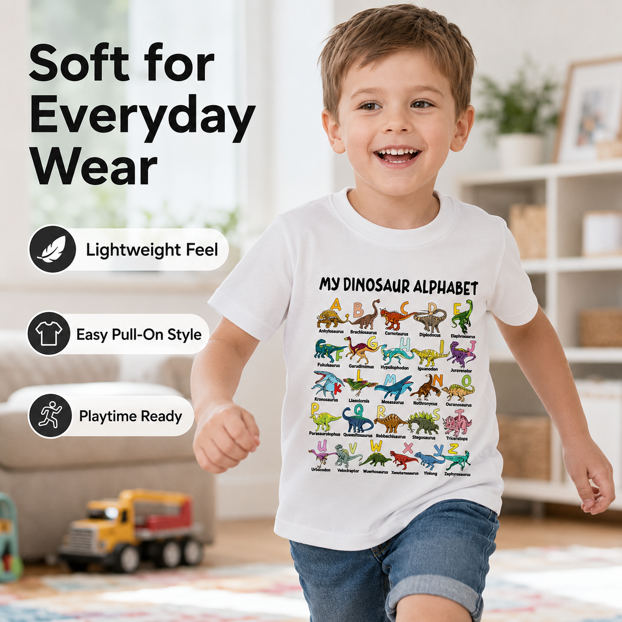 🔥Types of Dinosaurs Alphabet A-Z ABC Dino Identification Premium Tri-Blend T-Shirt