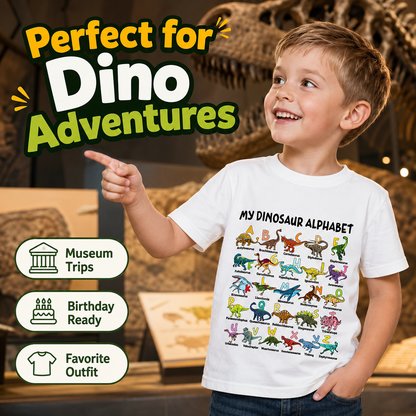 🔥Types of Dinosaurs Alphabet A-Z ABC Dino Identification Premium Tri-Blend T-Shirt