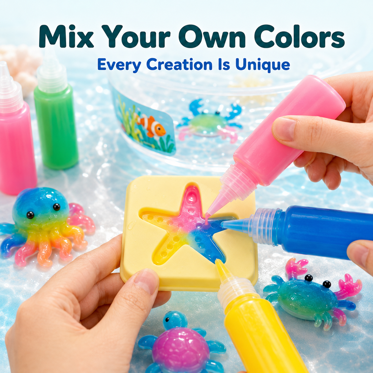 🔥 LAST DAY 50% OFF-🌊 Magic Water Sea Animal DIY Kit – Create, Dip & Watch It Come Alive