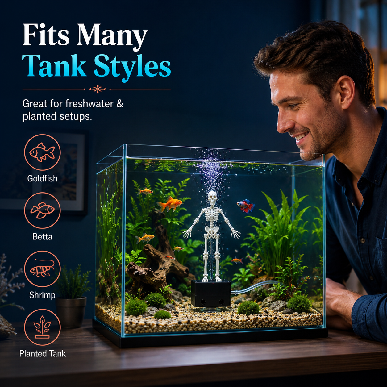 🔥 LAST DAY 50% OFF-🌊Dancing Skeleton Aquarium Bubbler