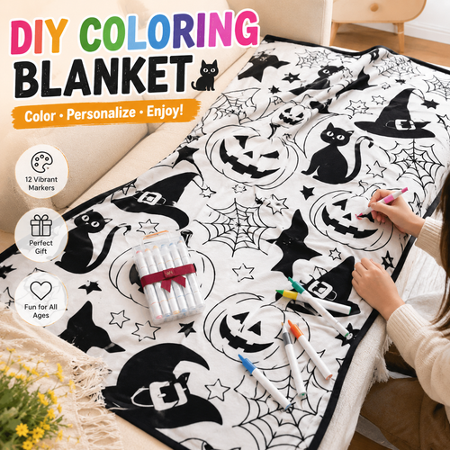 🎨✨DIY Coloring Blanket With Markers