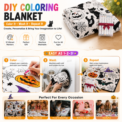🎨✨DIY Coloring Blanket With Markers