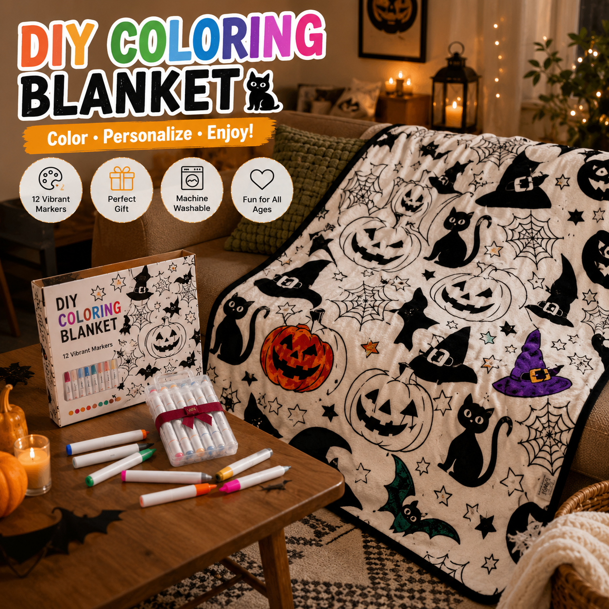 🎨✨DIY Coloring Blanket With Markers