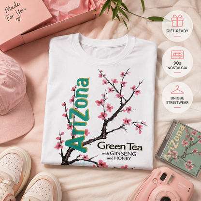 💥New Launch 🔥The Vintage Arizona Green Tea Cherry Blossom Shirt