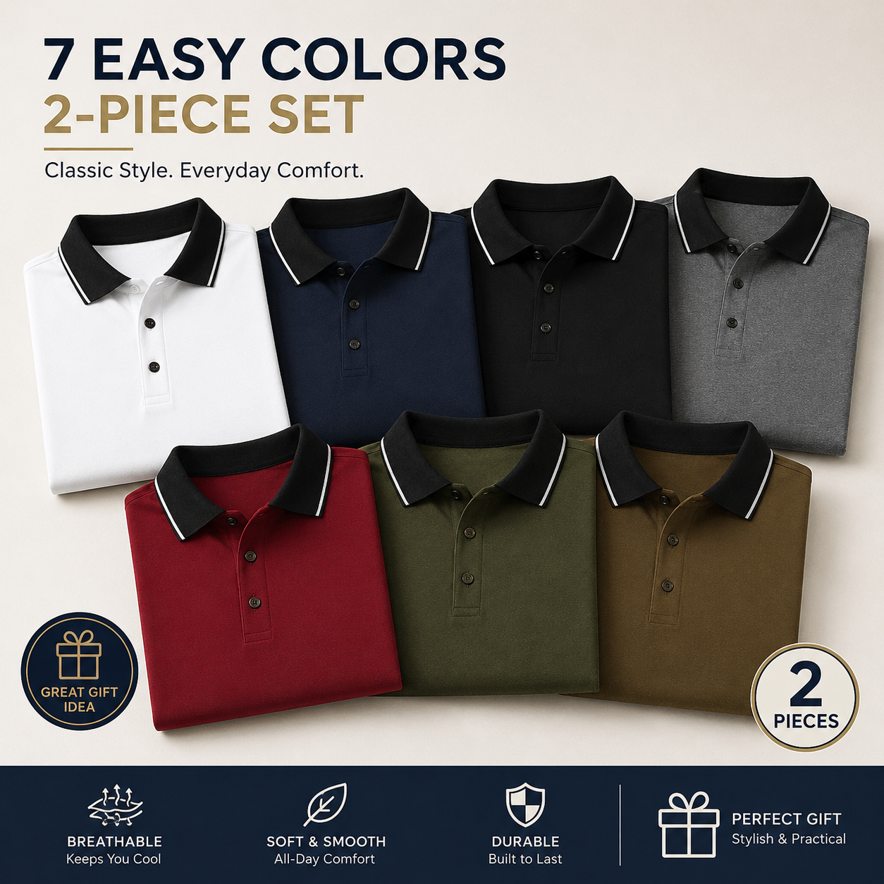 👕 Men's Stylish Polo Shirt | 49% OFF Today!