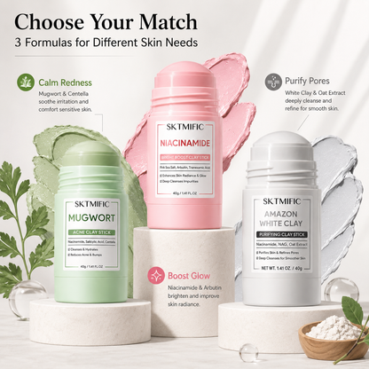 🌿Clay Mask Stick Series—3 Clay Mask Sticks Targeting Various Skin Concerns