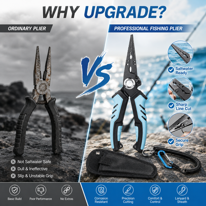 🔥Hot Sale 49% OFF | 7.5 Inch Rust Saltwater Fishing Pliers with Split Ring