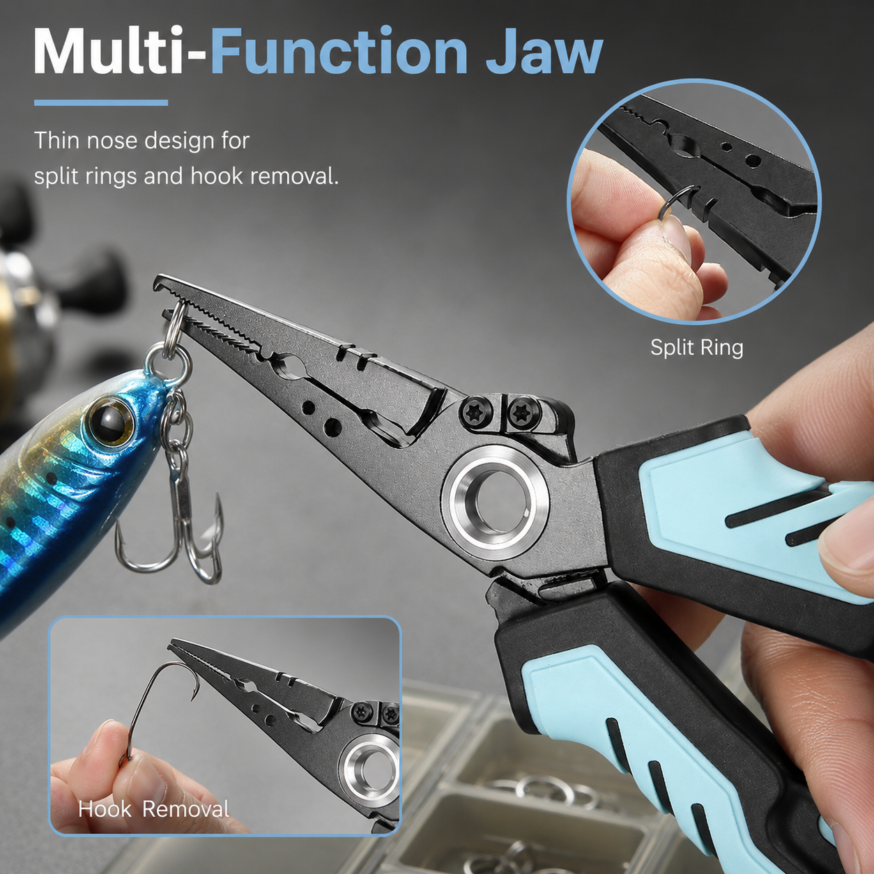 🔥Hot Sale 49% OFF | 7.5 Inch Rust Saltwater Fishing Pliers with Split Ring