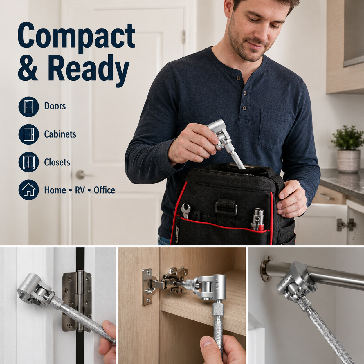 Adjustable door gap screw lever