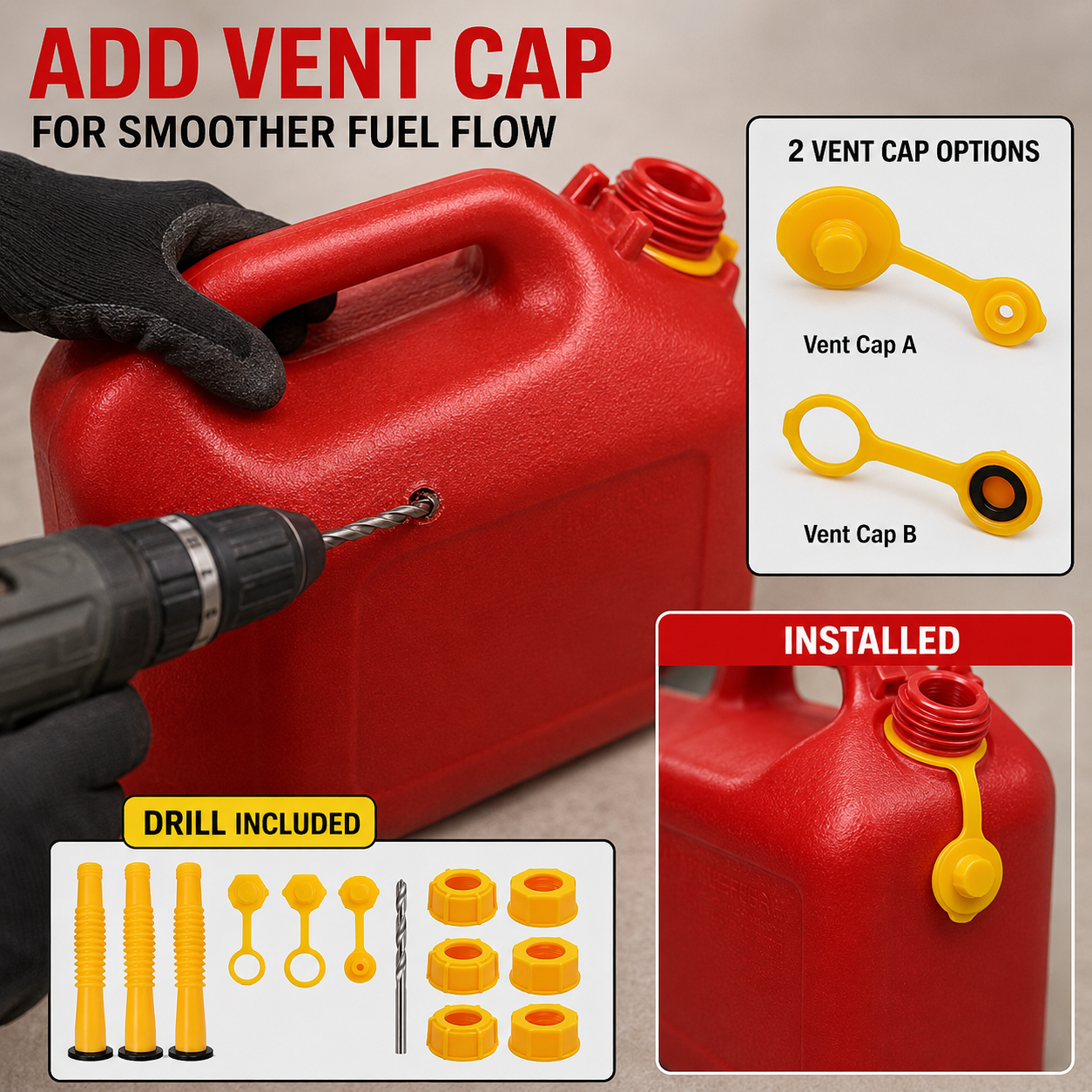 ⛽ Upgraded Gas Can Spout Replacement Kit | Stop Leaks & Pour Easier