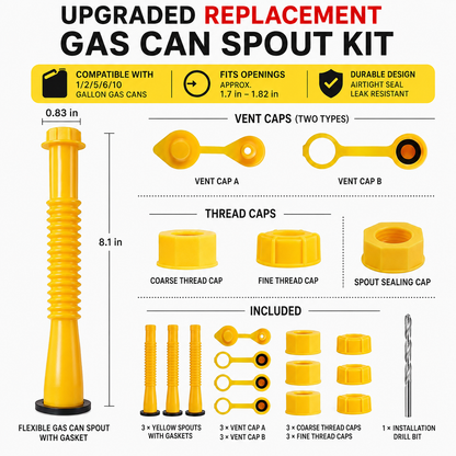 ⛽ Upgraded Gas Can Spout Replacement Kit | Stop Leaks & Pour Easier