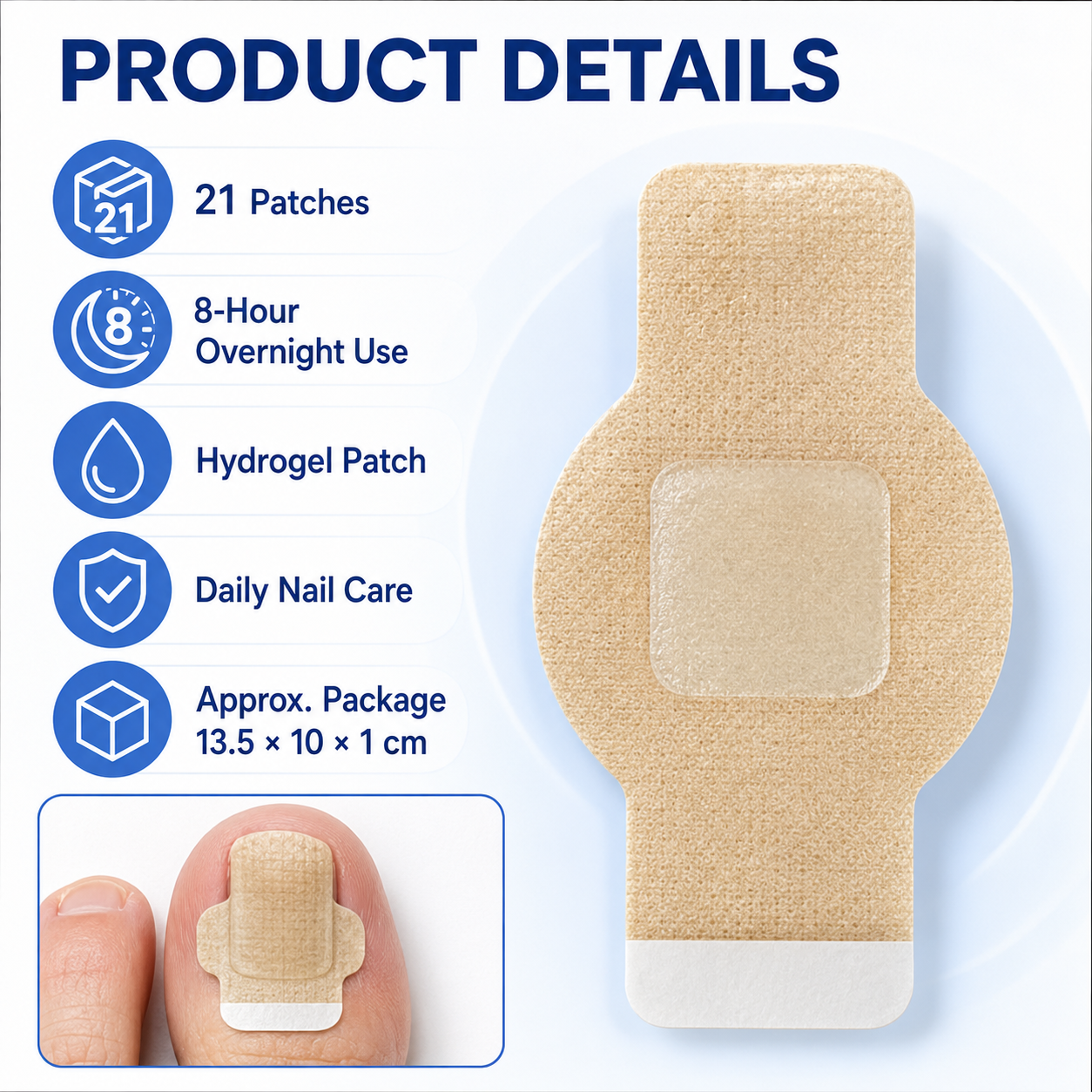 🔥Fungal Nail Patches, 21PCS Nail Repair Strips, Overnight Toenail Care