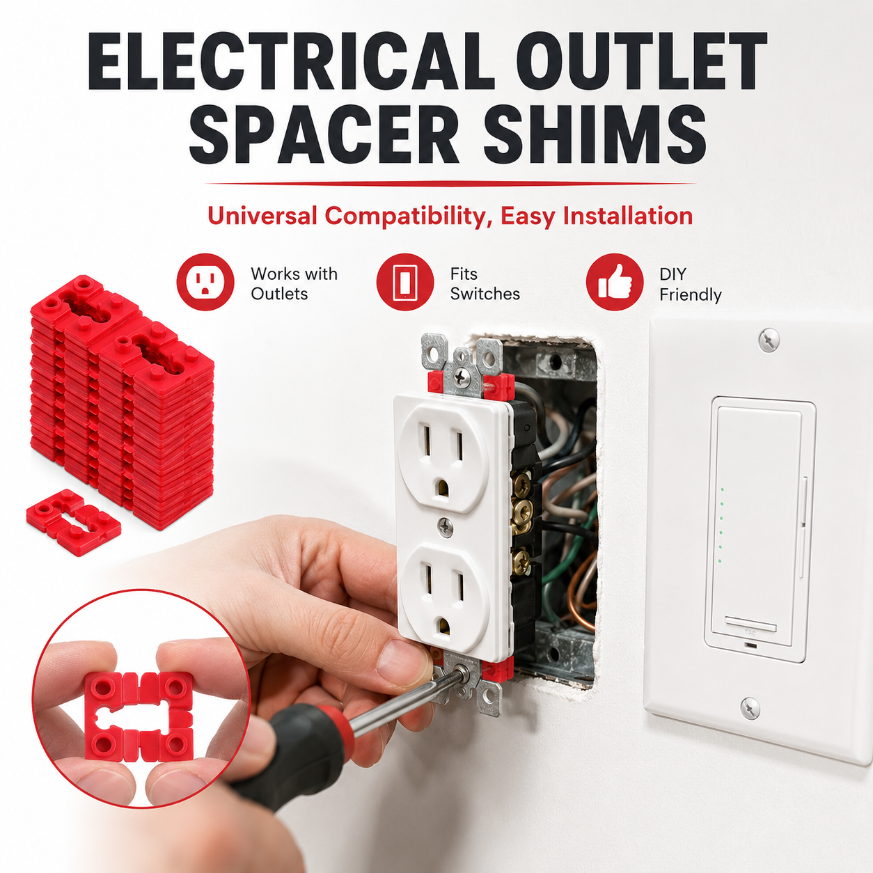 🔥Hot Sale 49% OFF | 48 PCS Outlet Spacers for Electrical Box