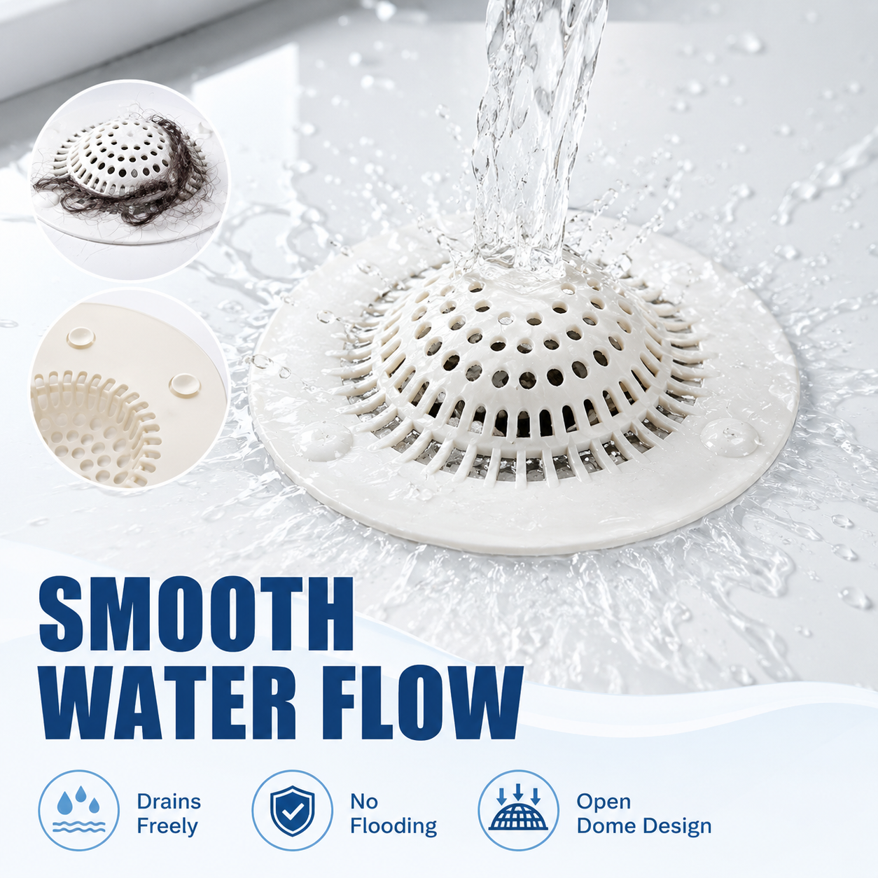 💦Shower Drain Hair Catcher — Prevents Clogs and Reduces Bathtub Odors