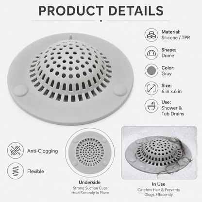💦Shower Drain Hair Catcher — Prevents Clogs and Reduces Bathtub Odors