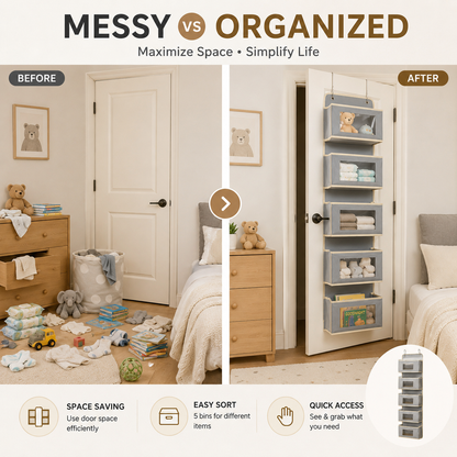 🔥Hot Sale 49% OFF | Over The Door Organizer with 5 Front Pockets