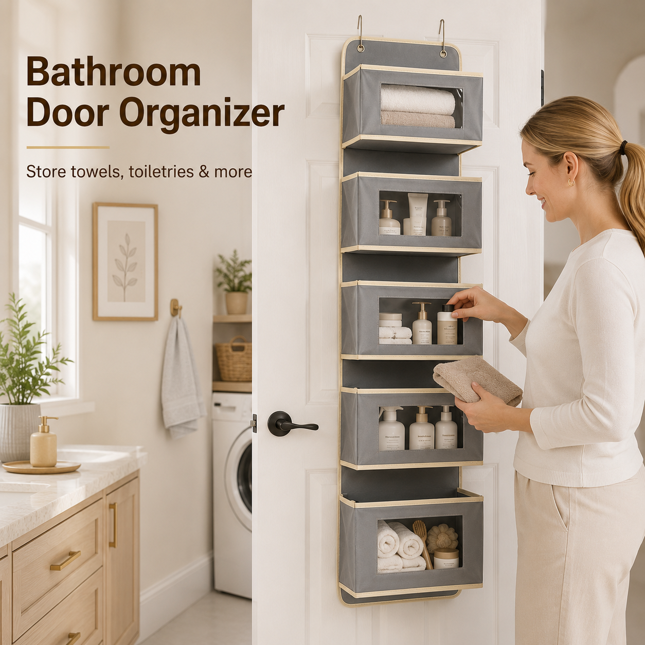 🔥Hot Sale 49% OFF | Over The Door Organizer with 5 Front Pockets