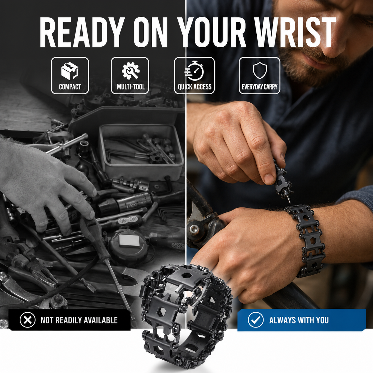 💥New Launch Bracelet-The Original Travel Friendly Wearable Multitool